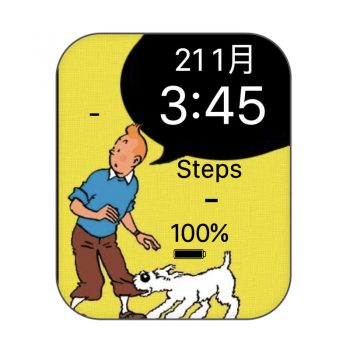 辛普森黄色背景遛狗卡通可爱表盘.clock