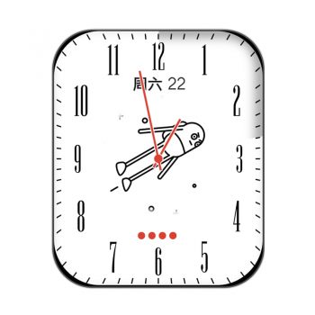 白色胶囊太空人旋转黑色刻度表盘.clock