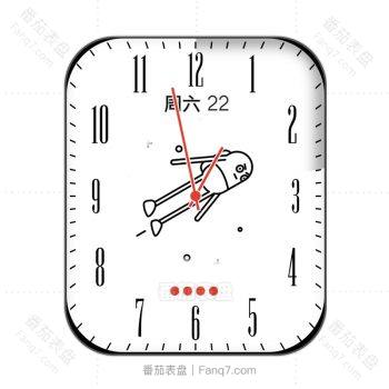 白色胶囊太空人旋转黑色刻度表盘.clock