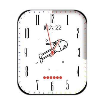 白色胶囊太空人旋转彩色刻度表盘.clock