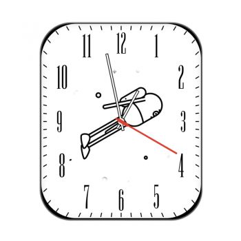 白色胶囊太空人旋转黑色刻度表盘.clock