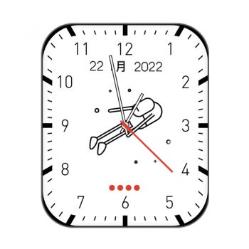 白色胶囊太空人旋转黑色粗刻度表盘.clock