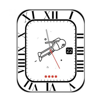 白色胶囊太空人旋转黑色周期刻度表盘.clock