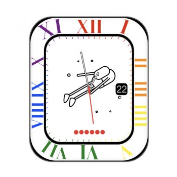 白色胶囊太空人旋转彩色周期刻度表盘.clock