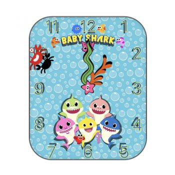 Baby shark鲨鱼宝宝动漫卡通蓝色海洋世界表盘.clock
