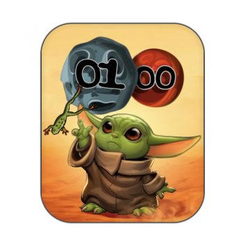 美剧《曼达洛人》龙达宝宝Baby Yoda拿着小青蛙严肃表情卡通表盘.clock