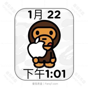 电影《人猿星球》BabyMilo捧着白色苹果表盘.clock