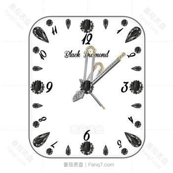 BlackDiamond黑钻水晶刻度白色底表盘.clock