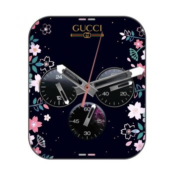 GUCCI古驰典雅的花三盘酷黑表盘.clock