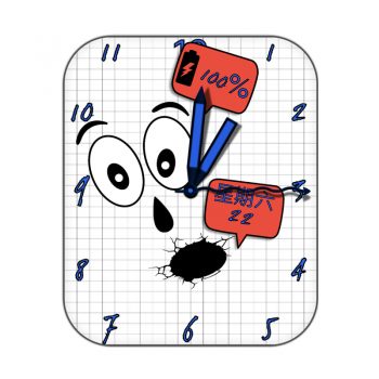 Carta&Penna 黑白方格惊讶表情可爱表盘.clock