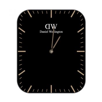 DW丹尼尔惠灵顿黑色底玫瑰粉刻度简约表盘.clock