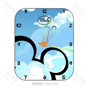 Disney迪士尼蓝色天空米奇图案卡通表盘.clock