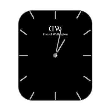 DW丹尼尔惠灵顿黑色底白色刻度简约表盘.clock