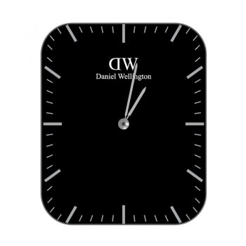 DW丹尼尔惠灵顿黑色底白色刻度简约表盘.clock