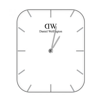 DW丹尼尔惠灵顿白色底灰色刻度简约表盘.clock