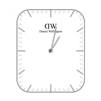 DW丹尼尔惠灵顿白色底灰色刻度简约表盘.clock