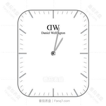 DW丹尼尔惠灵顿白色底灰色刻度简约表盘.clock