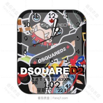 DSQUARED2(D二次方)超级小狗卡通表盘.clock