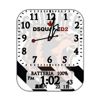 DSQUARED2(D二次方)白色底老虎咆哮卡通表盘.clock