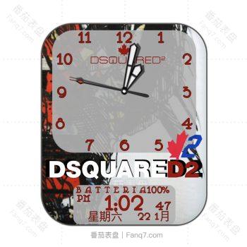 DSQUARED2(D二次方)红色枫叶卡通表盘.clock