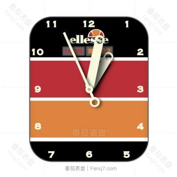 Ellesse blu vetrical艾力士黑色底红橙条纹篮球表盘.clock