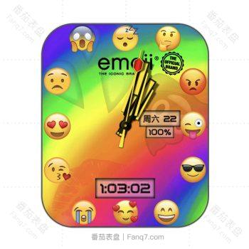 表情emoii可爱表情包蓝绿青红橙表盘.clock