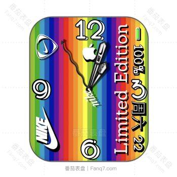 nike耐克多彩竖条纹表盘.clock