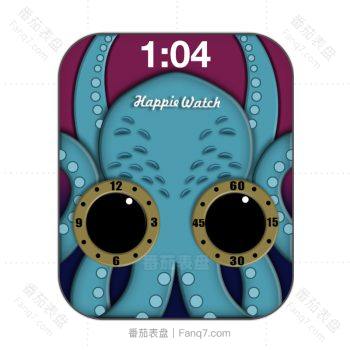 OCTOPUS 蓝色章鱼表盘.clcok