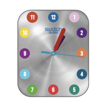swatch斯沃琪银色底彩虹刻度表盘.clcok