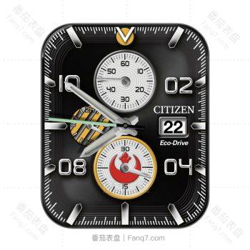 西铁城CITTZEN外圈指南针黑色刻度表盘.clock