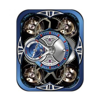 罗杰杜彼Roger Dubuis蓝色外圈重力飞陀机械表盘.clock