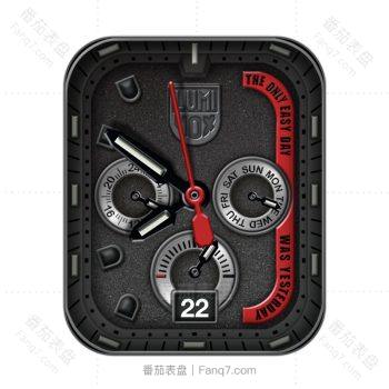08Luminox 鲁美诺斯炫酷磨砂黑红色秒针表盘.clock