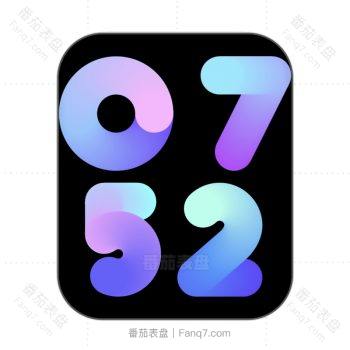 简约ins黑色底紫兰数字表盘.clock