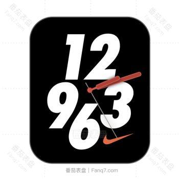 nike耐克简约黑底白色刻度表盘.clock