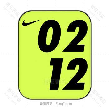 nike耐克简约绿色底黑色刻度表盘.clock