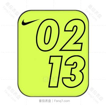 nike耐克简约绿色底黑色描边刻度表盘.clock