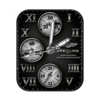 百年灵BREITLING黑色三盘表盘.clock