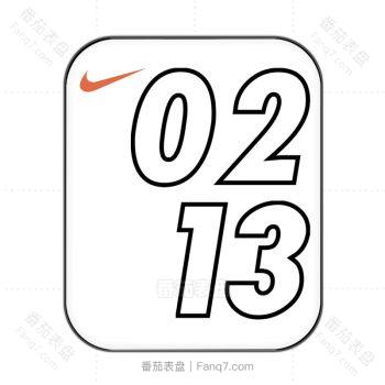 nike耐克白色底黑色描边时钟文字简约表盘.clock