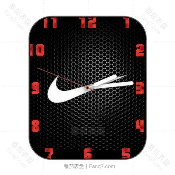 nike耐克黑色蜂窝红色刻度简约表盘.clock