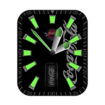 可口可乐Coca-Cola黑色logo绿色刻度表盘.clock