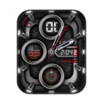 卡西欧CASIOG内链条块浮动个性炫酷黑红表盘.clock