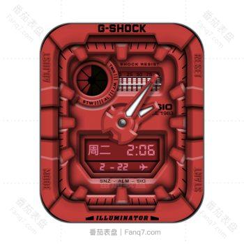 卡西欧番茄色机械表盘.clock