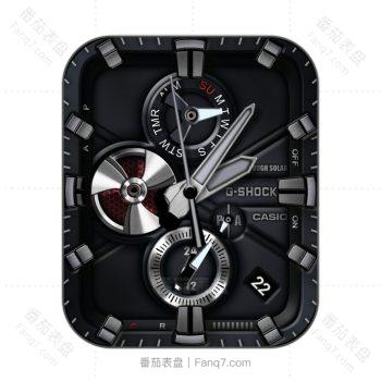 卡西欧黑色内饰黑色三盘机械表盘.clock