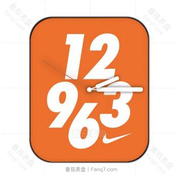 nike耐克橙色底白色数字简约表盘.clock