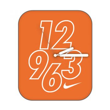 nike耐克橙色底白色描边数字简约表盘.clock