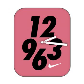 nike耐克粉色底黑色数字简约表盘.clock
