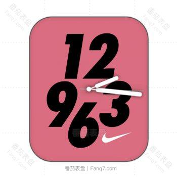 nike耐克粉色底黑色数字简约表盘.clock