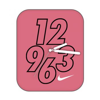 nike耐克粉色底黑色描边数字简约表盘.clock
