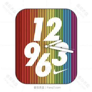 nike耐克彩虹条纹白色数字简约表盘.clock