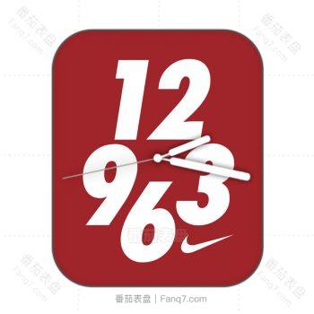 nike耐克红色底白色数字简约表盘.clock